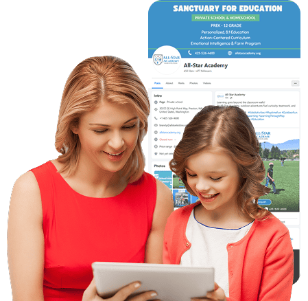 A parent browsing All-Star Academy