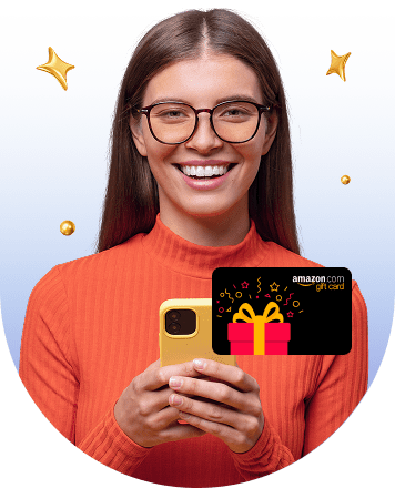 Customer receiving an Amazon gift card on her
phone