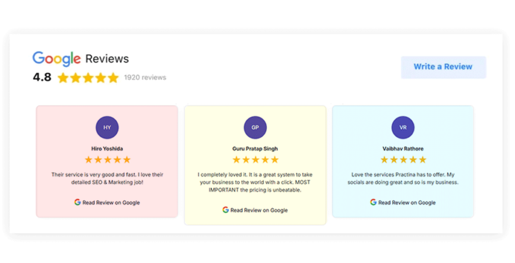 Vibrant Multi-Hue Review Display