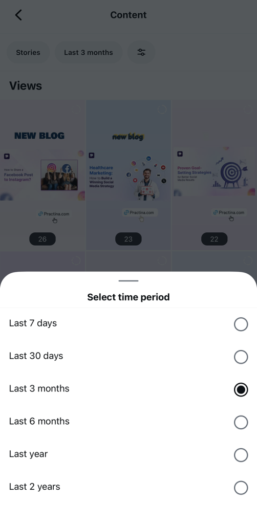 Compare past Stories