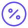 Discount percentage badge icon on a blue circle